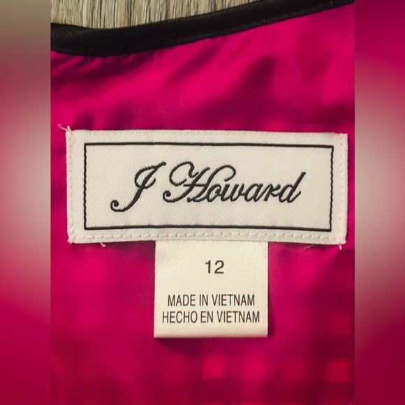 Jessica Howard Sleeveless Sheath Dress - Large / 12 - Black Gingham Lace Trim - Picture 7 of 13